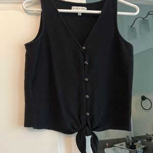 Madewell black button down top